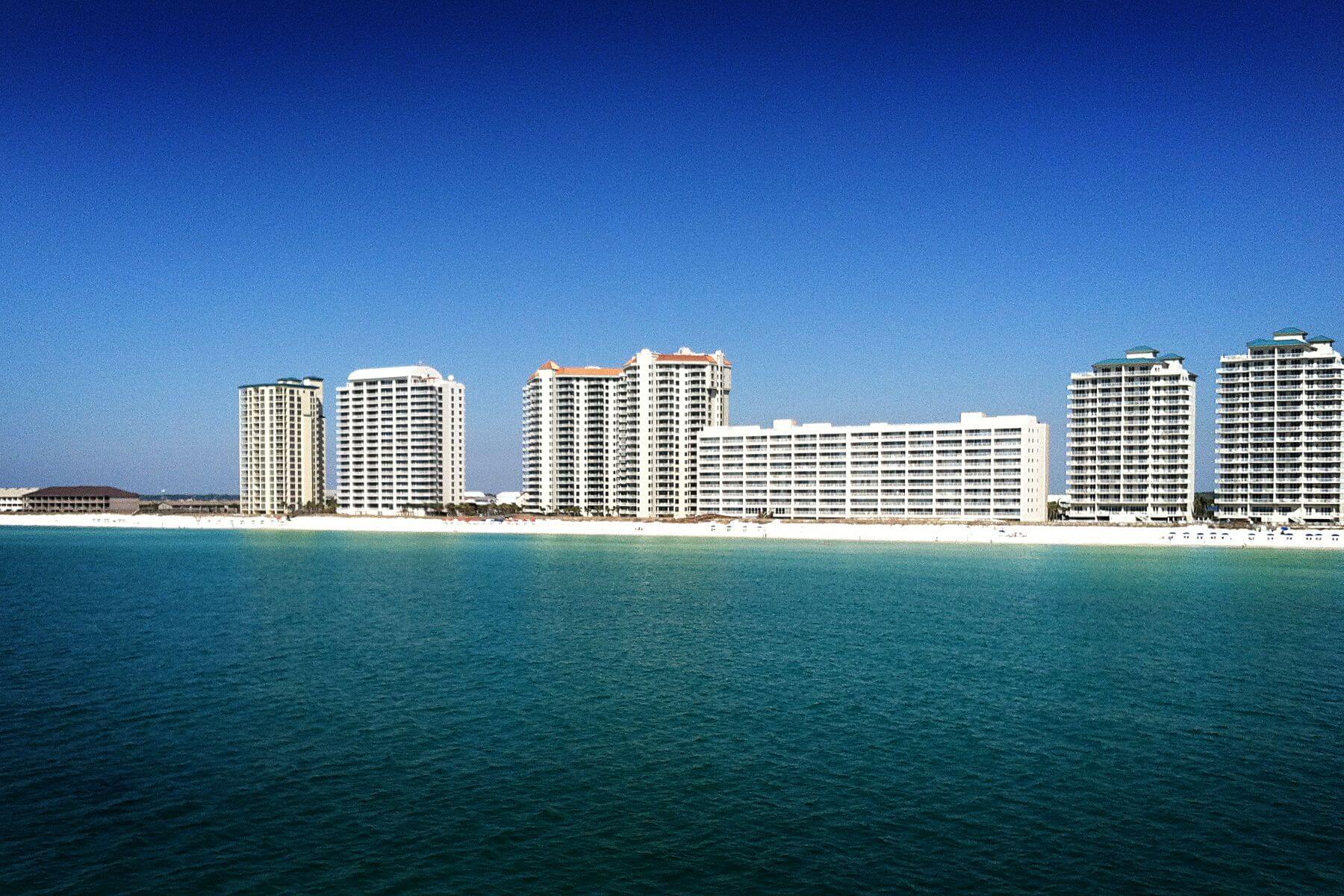 Condominiums along the beachshore.