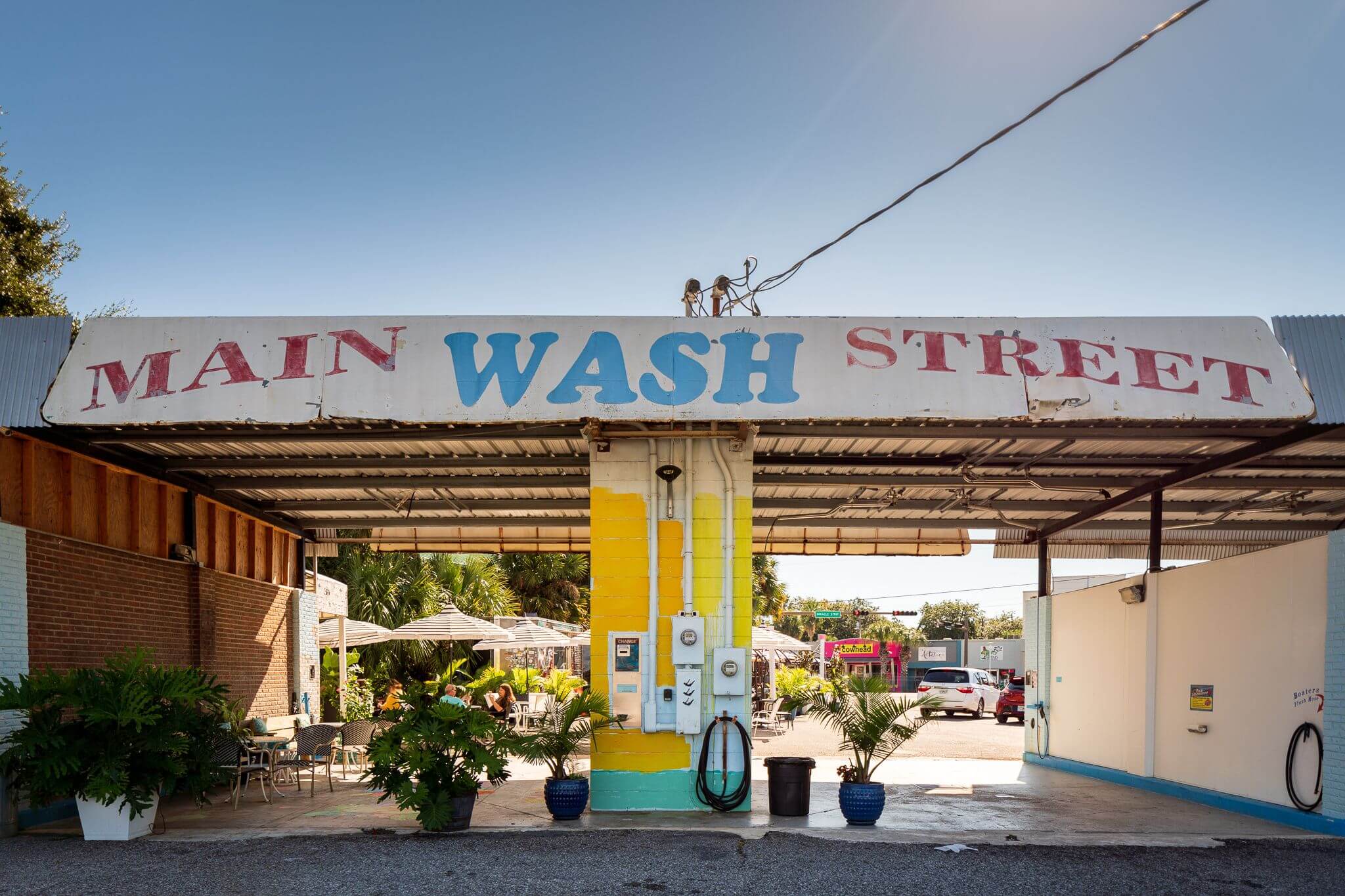 Renovated old-fashioned carwash.