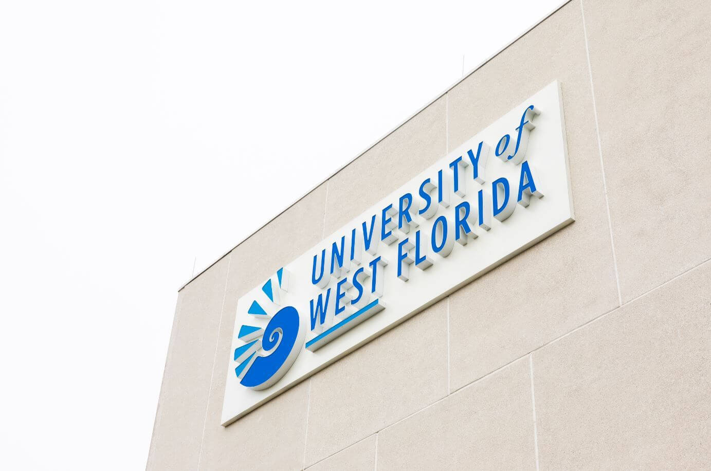 University of West Florida sign on building.